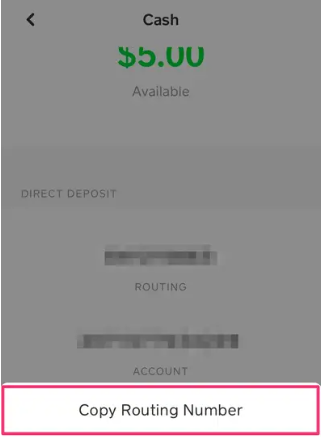 Cash App routing number