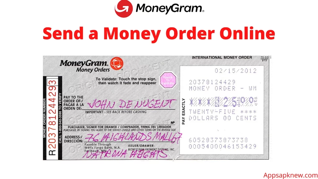 Fill out a MoneyGram Money Order